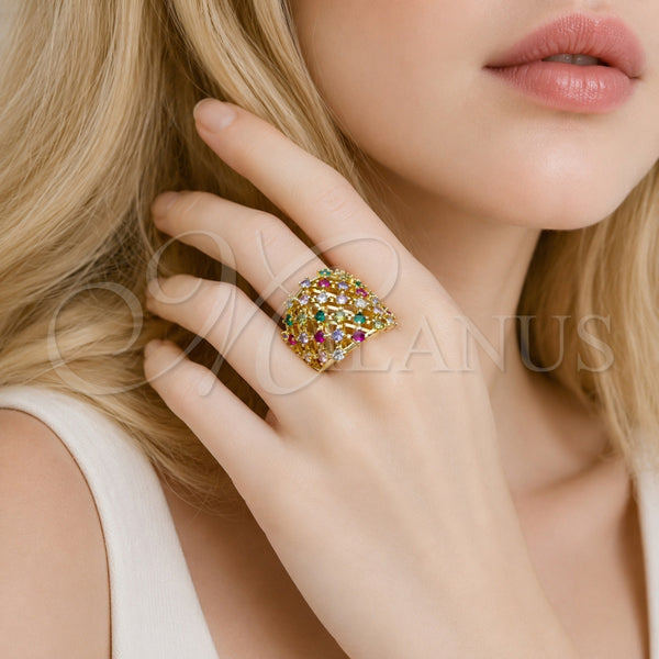 Gold Filled Ring — Multi Stone Ring with Multicolor Cubic Zirconia Polished — alternate product view — SKU 165414 | Oro Laminado anillo — Multi Stone Ring with Multicolor Cubic Zirconia pulido — SKU 165414