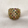 Oro Laminado Multi Stone Ring, Gold Filled Style with Multicolor Cubic Zirconia, Polished, Golden Finish, 01.424.0008 (One size fits all)
