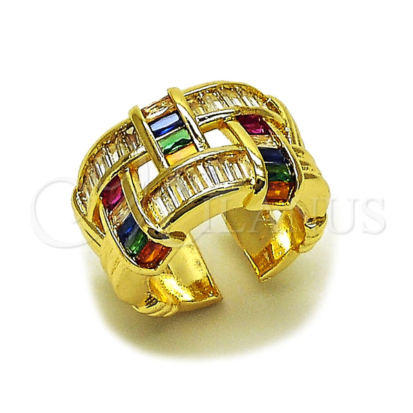 Gold Filled Ring — Multi Stone Ring Baguette Design with Multicolor Cubic — main product view — SKU 165416 | Oro Laminado anillo — Multi Stone Ring Baguette diseño with Multicolor Cubic — SKU 165416