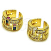 Oro Laminado Multi Stone Ring, Gold Filled Style Baguette Design, with Multicolor Cubic Zirconia, Polished, Golden Finish, 01.424.0009.1 (One size fits all)