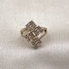 Oro Laminado Multi Stone Ring, Gold Filled Style Baguette Design, with White Cubic Zirconia and White Micro Pave, Polished, Golden Finish, 01.424.0010 (One size fits all)