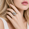 Rhodium Gold Filled Multi Stone Ring, Baguette Design, with White Cubic Zirconia and White Micro Pave, Polished, Rhodium Finish, 01.424.0010.1 (One size fits all)