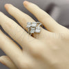 Rhodium Gold Filled Multi Stone Ring, Baguette Design, with White Cubic Zirconia and White Micro Pave, Polished, Rhodium Finish, 01.424.0010.1 (One size fits all)