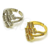 Rhodium Gold Filled Multi Stone Ring, Baguette Design, with White Cubic Zirconia and White Micro Pave, Polished, Rhodium Finish, 01.424.0010.1 (One size fits all)