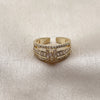 Oro Laminado Multi Stone Ring, Gold Filled Style Baguette and Cluster Design, with White Cubic Zirconia and White Micro Pave, Polished, Golden Finish, 01.424.0011 (One size fits all)