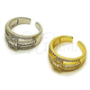 Oro Laminado Multi Stone Ring, Gold Filled Style Baguette and Cluster Design, with White Cubic Zirconia and White Micro Pave, Polished, Golden Finish, 01.424.0011 (One size fits all)