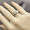 Rhodium Gold Filled Multi Stone Ring, Baguette and Cluster Design, with White Cubic Zirconia and White Micro Pave, Polished, Rhodium Finish, 01.424.0011.1 (One size fits all)