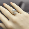 Rhodium Gold Filled Multi Stone Ring, Ball and Cluster Design, with Ivory Pearl and White Cubic Zirconia, Polished, Rhodium Finish, 01.424.0013.1 (One size fits all)