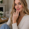 Oro Laminado Multi Stone Ring, Gold Filled Style Baguette and Cluster Design, with White Cubic Zirconia and White Micro Pave, Polished, Golden Finish, 01.424.0014 (One size fits all)