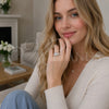 Rhodium Gold Filled Multi Stone Ring, Baguette and Cluster Design, with White Cubic Zirconia and White Micro Pave, Polished, Rhodium Finish, 01.424.0014.1 (One size fits all)