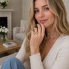 Oro Laminado Multi Stone Ring, Gold Filled Style Nail Design, with White Micro Pave, Polished, Golden Finish, 01.424.0015 (One size fits all)