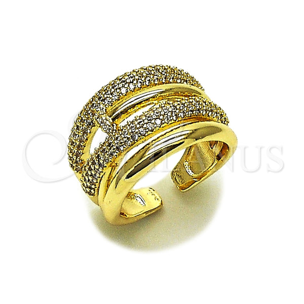 Gold Filled Ring — Multi Stone Ring Nail Design with White Micro — main product view — SKU 165427 | Oro Laminado anillo — Multi Stone Ring Nail diseño with blanco Micro — SKU 165427