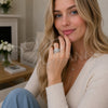 Rhodium Gold Filled Multi Stone Ring, Nail Design, with White Micro Pave, Polished, Rhodium Finish, 01.424.0015.1 (One size fits all)
