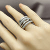 Rhodium Gold Filled Multi Stone Ring, Nail Design, with White Micro Pave, Polished, Rhodium Finish, 01.424.0015.1 (One size fits all)