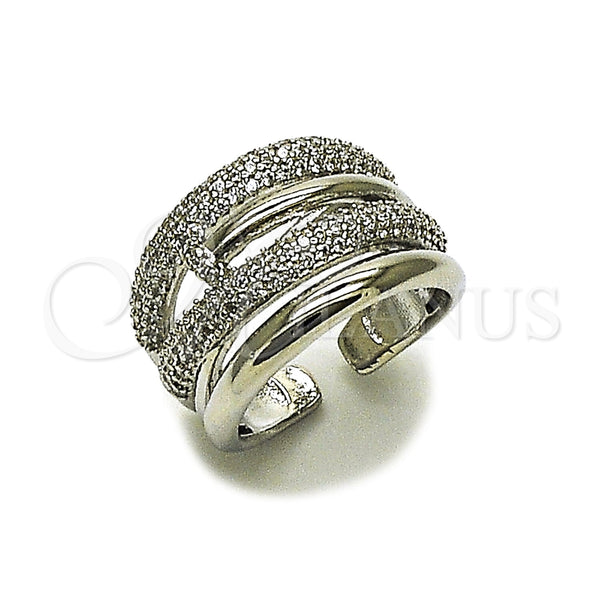 White Gold Filled Ring — Multi Stone Ring Nail Design with White Micro — main product view — SKU 165428 | Oro Laminado Blanco anillo — Multi Stone Ring Nail diseño with blanco Micro — SKU 165428