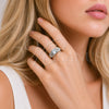 Rhodium Gold Filled Multi Stone Ring, Cluster and Baguette Design, with White Cubic Zirconia and White Micro Pave, Polished, Rhodium Finish, 01.424.0016.1 (One size fits all)