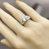 Rhodium Gold Filled Multi Stone Ring, Cluster and Baguette Design, with White Cubic Zirconia and White Micro Pave, Polished, Rhodium Finish, 01.424.0016.1 (One size fits all)