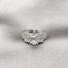 Rhodium Gold Filled Multi Stone Ring, Cluster and Baguette Design, with White Cubic Zirconia and White Micro Pave, Polished, Rhodium Finish, 01.424.0016.1 (One size fits all)