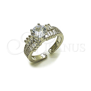 White Gold Filled Ring — Multi Stone Ring Cluster and Baguette Design with — main product view — SKU 165430 | Oro Laminado Blanco anillo — Multi Stone Ring Cluster and Baguette diseño with — SKU 165430