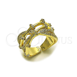 Gold Filled Ring — Multi Stone Ring Bamboo Design with White Micro — main product view — SKU 165435 | Oro Laminado anillo — Multi Stone Ring Bamboo diseño with blanco Micro — SKU 165435