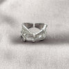 Rhodium Gold Filled Multi Stone Ring, Bamboo Design, with White Micro Pave, Polished, Rhodium Finish, 01.424.0018.1 (One size fits all)