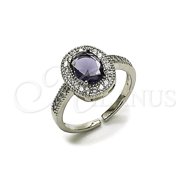 White Gold Filled Ring — Multi Stone Ring Cluster Design with Amethyst and — main product view — SKU 165437 | Oro Laminado Blanco anillo — Multi Stone Ring Cluster diseño with Amethyst and — SKU 165437