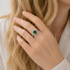 Rhodium Gold Filled Multi Stone Ring, Cluster Design, with Green and White Cubic Zirconia, Polished, Rhodium Finish, 01.424.0003.6 (One size fits all)