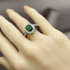Rhodium Gold Filled Multi Stone Ring, Cluster Design, with Green and White Cubic Zirconia, Polished, Rhodium Finish, 01.424.0003.6 (One size fits all)