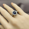 Rhodium Gold Filled Multi Stone Ring, Cluster Design, with Sapphire Blue and White Cubic Zirconia, Polished, Rhodium Finish, 01.424.0003.7 (One size fits all)