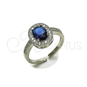 White Gold Filled Ring — Multi Stone Ring Cluster Design with Sapphire Blue — main product view — SKU 165439 | Oro Laminado Blanco anillo — Multi Stone Ring Cluster diseño with Sapphire Blue — SKU 165439