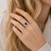 Rhodium Gold Filled Multi Stone Ring, Cluster Design, with Black and White Cubic Zirconia, Polished, Rhodium Finish, 01.424.0003.8 (One size fits all)