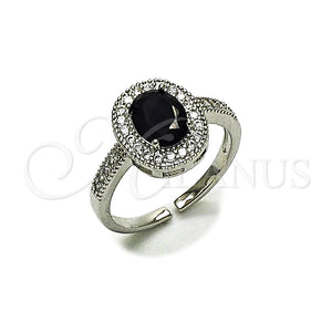 White Gold Filled Ring — Multi Stone Ring Cluster Design with Black and — main product view — SKU 165440 | Oro Laminado Blanco anillo — Multi Stone Ring Cluster diseño with negro and — SKU 165440