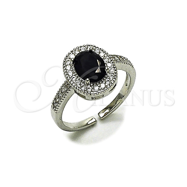White Gold Filled Ring — Multi Stone Ring Cluster Design with Black and — main product view — SKU 165440 | Oro Laminado Blanco anillo — Multi Stone Ring Cluster diseño with negro and — SKU 165440