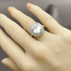 Rhodium Gold Filled Multi Stone Ring, Cluster Design, with White Cubic Zirconia and White Micro Pave, Polished, Rhodium Finish, 01.424.0001.5 (One size fits all)
