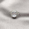 Rhodium Gold Filled Multi Stone Ring, Cluster Design, with White Cubic Zirconia and White Micro Pave, Polished, Rhodium Finish, 01.424.0001.5 (One size fits all)