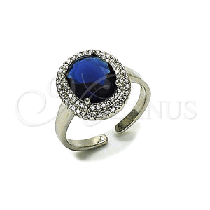 White Gold Filled Ring — Multi Stone Ring Cluster Design with Sapphire Blue — main product view — SKU 165443 | Oro Laminado Blanco anillo — Multi Stone Ring Cluster diseño with Sapphire Blue — SKU 165443