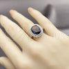 Rhodium Gold Filled Multi Stone Ring, Cluster Design, with Amethyst Cubic Zirconia and White Micro Pave, Polished, Rhodium Finish, 01.424.0001.8 (One size fits all)