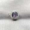 Rhodium Gold Filled Multi Stone Ring, Cluster Design, with Amethyst Cubic Zirconia and White Micro Pave, Polished, Rhodium Finish, 01.424.0001.8 (One size fits all)