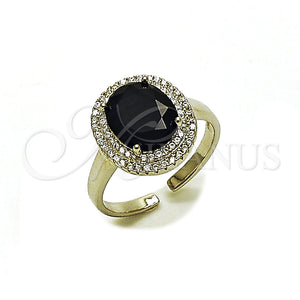 White Gold Filled Ring — Multi Stone Ring Cluster Design with Black Cubic — main product view — SKU 165445 | Oro Laminado Blanco anillo — Multi Stone Ring Cluster diseño with negro Cubic — SKU 165445