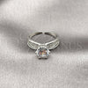 Rhodium Gold Filled Multi Stone Ring, Cluster Design, with White Cubic Zirconia, Polished, Rhodium Finish, 01.424.0019 (One size fits all)