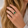 Rhodium Gold Filled Multi Stone Ring, Cluster Design, with Green and White Cubic Zirconia, Polished, Rhodium Finish, 01.424.0019.1 (One size fits all)