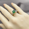 Rhodium Gold Filled Multi Stone Ring, Cluster Design, with Green and White Cubic Zirconia, Polished, Rhodium Finish, 01.424.0019.1 (One size fits all)