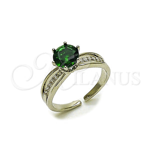 White Gold Filled Ring — Multi Stone Ring Cluster Design with Green and — main product view — SKU 165447 | Oro Laminado Blanco anillo — Multi Stone Ring Cluster diseño with Green and — SKU 165447