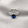 Rhodium Gold Filled Multi Stone Ring, Cluster Design, with Sapphire Blue Cubic Zirconia and White Micro Pave, Polished, Rhodium Finish, 01.424.0019.2 (One size fits all)