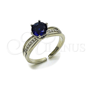 White Gold Filled Ring — Multi Stone Ring Cluster Design with Sapphire Blue — main product view — SKU 165448 | Oro Laminado Blanco anillo — Multi Stone Ring Cluster diseño with Sapphire Blue — SKU 165448