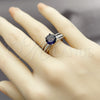 Rhodium Gold Filled Multi Stone Ring, Cluster Design, with Amethyst and White Cubic Zirconia, Polished, Rhodium Finish, 01.424.0019.3 (One size fits all)