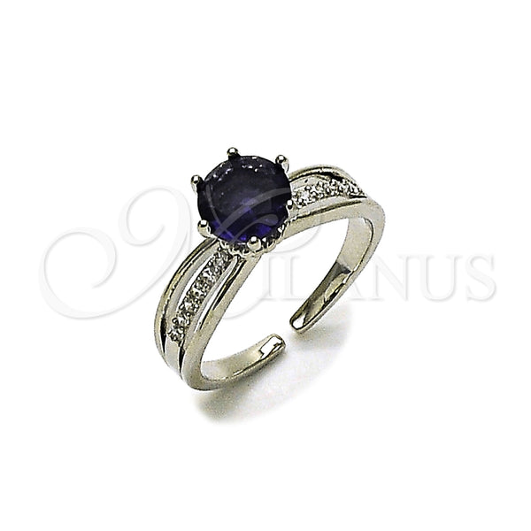 White Gold Filled Ring — Multi Stone Ring Cluster Design with Amethyst and — main product view — SKU 165449 | Oro Laminado Blanco anillo — Multi Stone Ring Cluster diseño with Amethyst and — SKU 165449