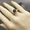 Rhodium Gold Filled Multi Stone Ring, Cluster Design, with Black and White Cubic Zirconia, Polished, Rhodium Finish, 01.424.0019.4 (One size fits all)