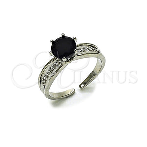 White Gold Filled Ring — Multi Stone Ring Cluster Design with Black and — main product view — SKU 165450 | Oro Laminado Blanco anillo — Multi Stone Ring Cluster diseño with negro and — SKU 165450