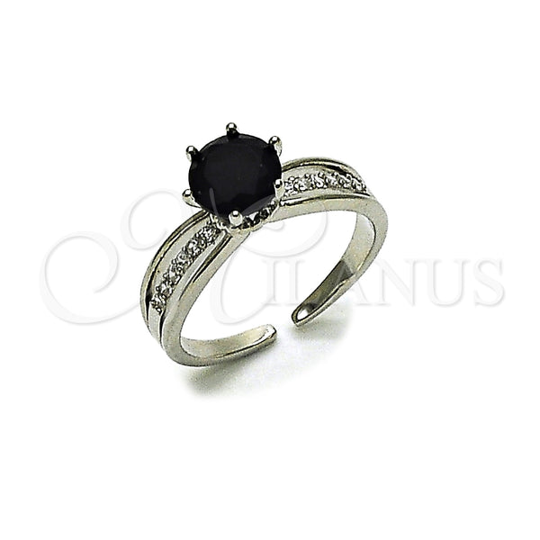 White Gold Filled Ring — Multi Stone Ring Cluster Design with Black and — main product view — SKU 165450 | Oro Laminado Blanco anillo — Multi Stone Ring Cluster diseño with negro and — SKU 165450